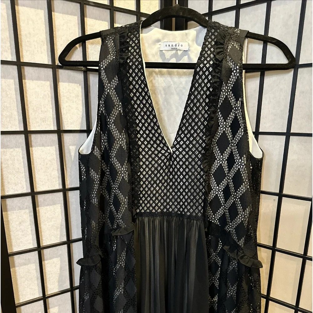 Sandro Paris Reem Lace Shift Dress - Picture 2 of 7